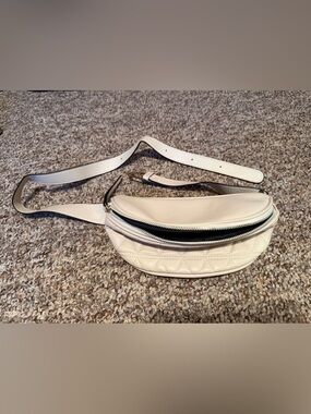 Quilted Cream Leather Belt Bag